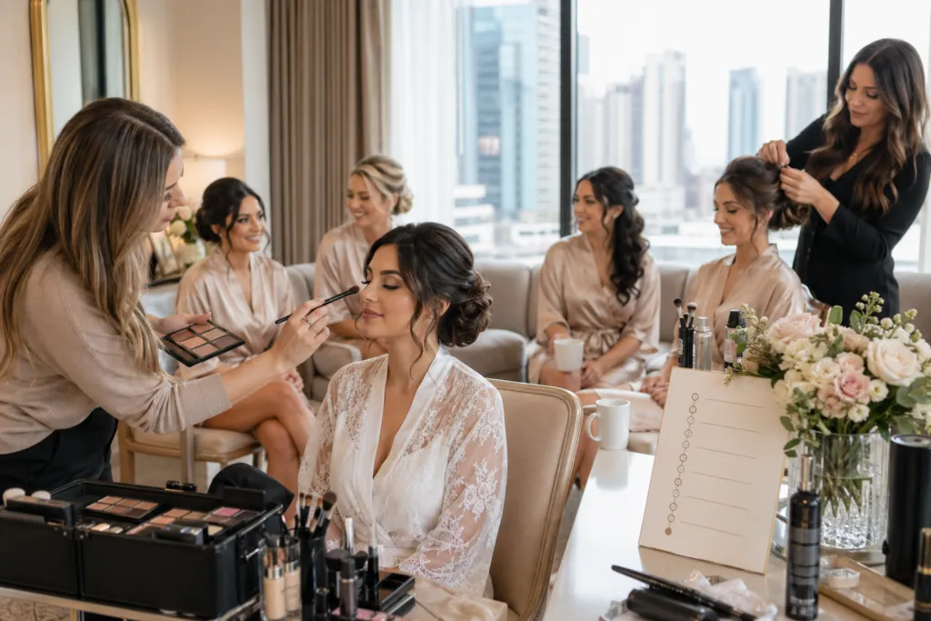 Wedding Morning Beauty Timeline for Brides and Bridesmaids