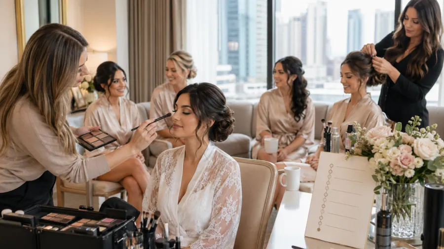 Wedding Morning Beauty Timeline for Brides and Bridesmaids