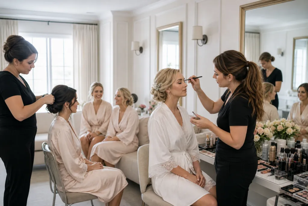 How Many Makeup Artists Do You Need for a Large Bridal Party?