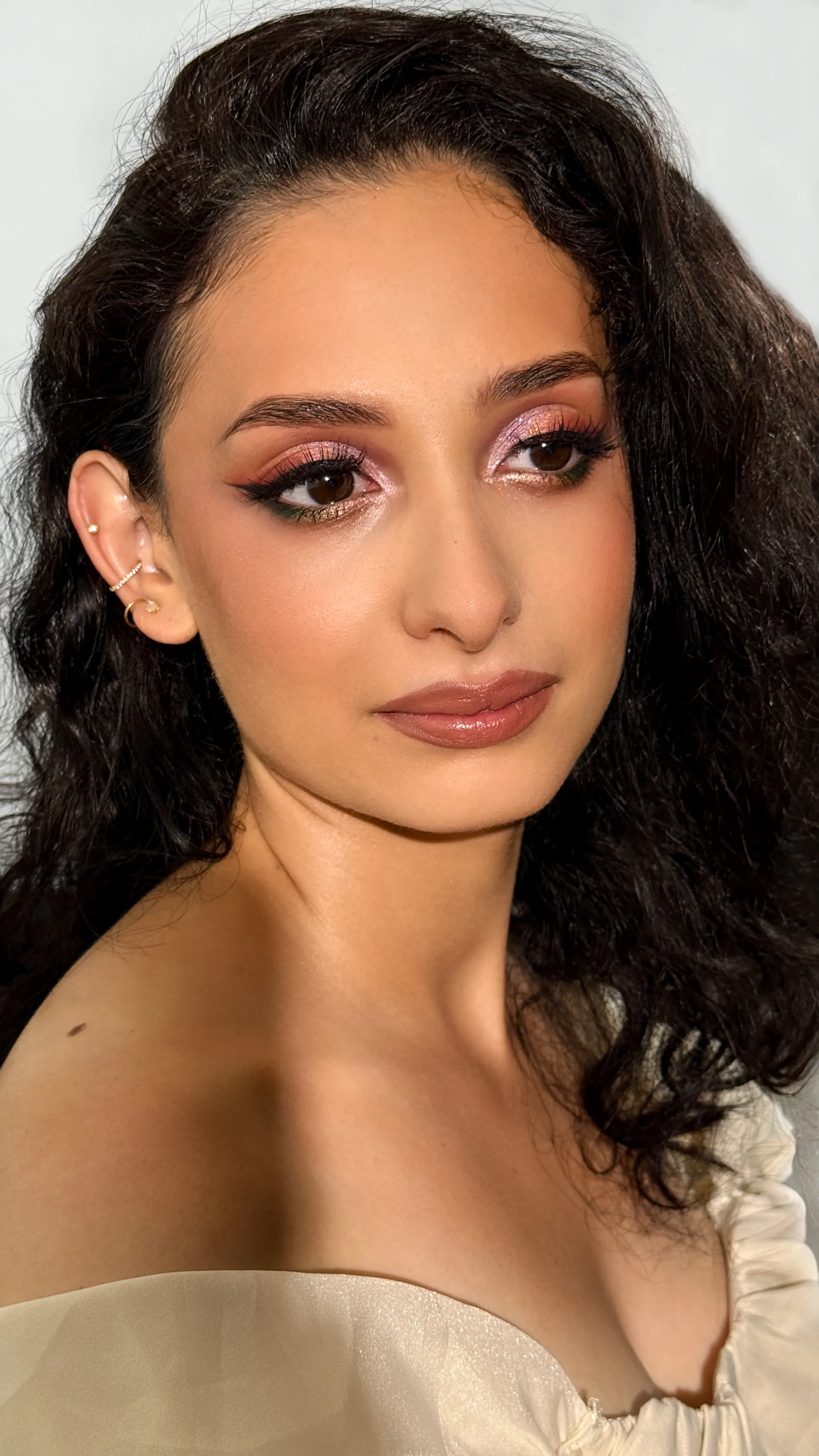 Fresh colorful glam makeup for a special event