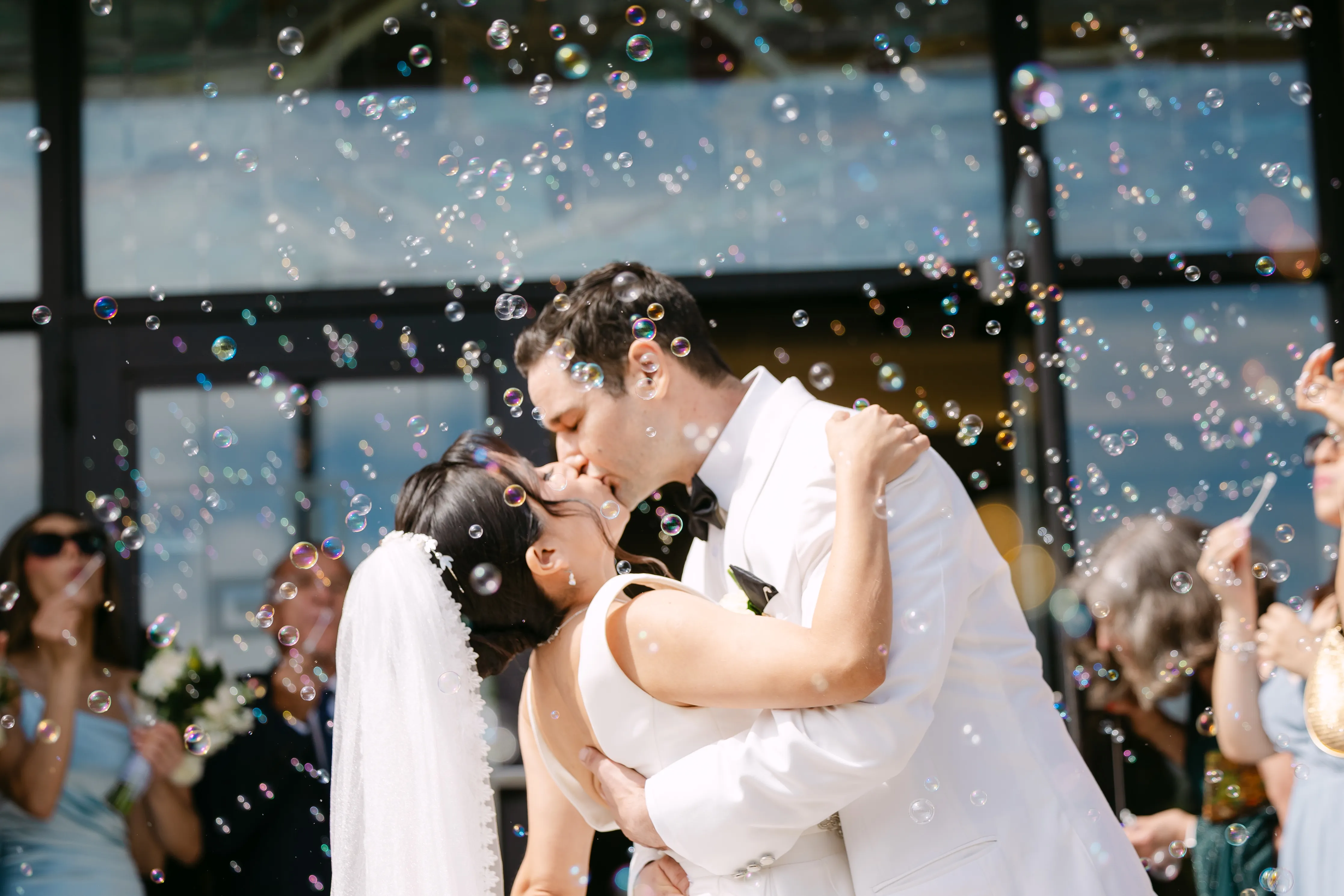 Bride and groom during the wedding ceremony
